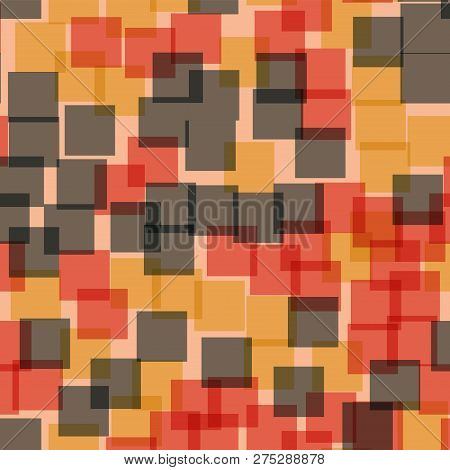 Abstract Squares Pattern. Pink Geometric Background. Wondrous Random Squares. Geometric Chaotic Deco