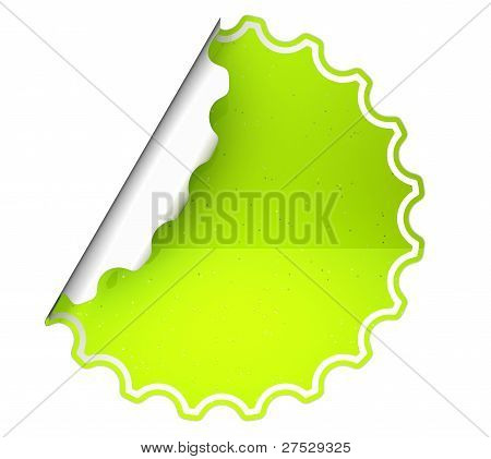 Lattuga verde tondo piegato adesivo o etichetta