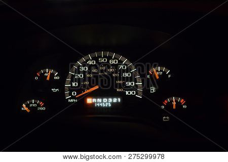Auto Dashboard Speedometer Panel Lights Miles Per Hour