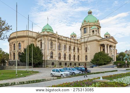 Belgrade, Serbia- 16 August 2014: Building Of The Parliament Of Republic Of Serbia On Nikole Pasica 