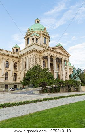 Belgrade, Serbia- 16 August 2014: Building Of The Parliament Of Republic Of Serbia On Nikole Pasica 