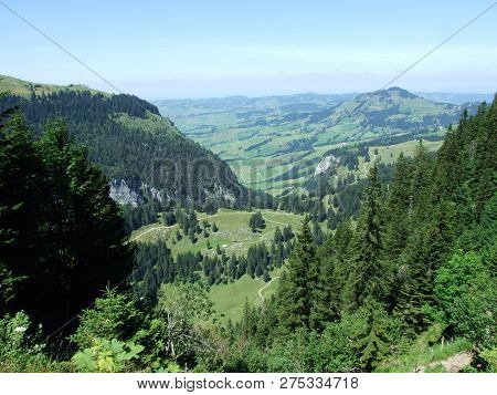 Panoramic View Of The Village Of Schwende And Brulisau - Canton Of Appenzell Innerrhoden, Switzerlan