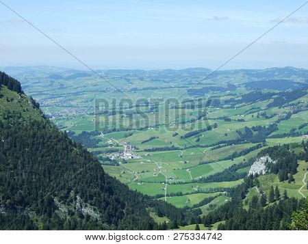 Panoramic View Of The Village Of Schwende And Brulisau - Canton Of Appenzell Innerrhoden, Switzerlan