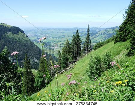 Panoramic View Of The Village Of Schwende And Brulisau - Canton Of Appenzell Innerrhoden, Switzerlan