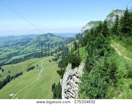 Panoramic View Of The Village Of Schwende And Brulisau - Canton Of Appenzell Innerrhoden, Switzerlan