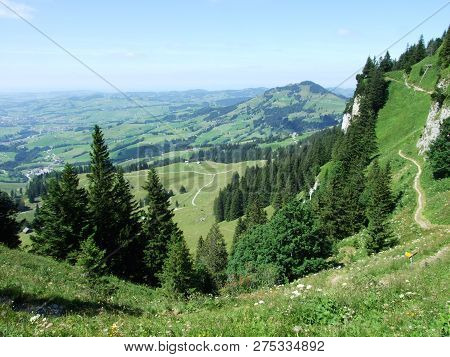 Panoramic View Of The Village Of Schwende And Brulisau - Canton Of Appenzell Innerrhoden, Switzerlan