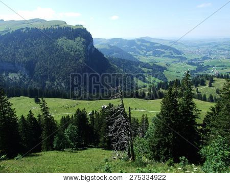 Panoramic View Of The Village Of Schwende And Brulisau - Canton Of Appenzell Innerrhoden, Switzerlan