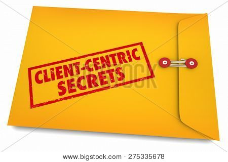 Client-Centric Secrets Customers Yellow Envelope 3d Illustration