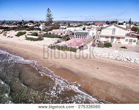 Aerial View Of Granelli Beach, A Seaside Place In Sicily