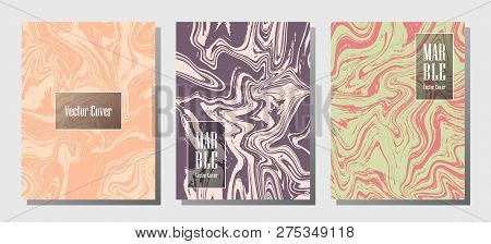 Glitch Marble Prints, Vector Cover Design Templates. Fluid Marble Stone Texture Iinteriors Fashion M