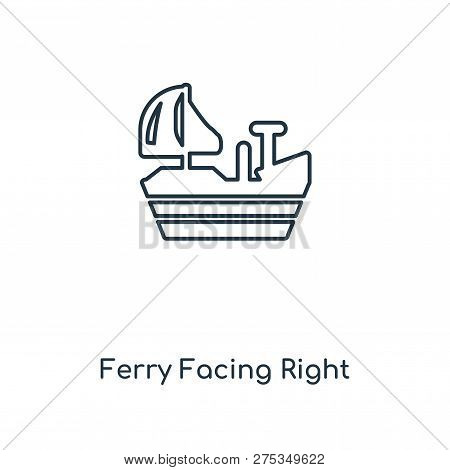 Ferry Facing Right Icon In Trendy Design Style. Ferry Facing Right Icon Isolated On White Background