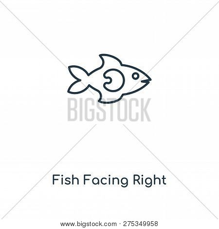 Fish Facing Right Icon In Trendy Design Style. Fish Facing Right Icon Isolated On White Background. 