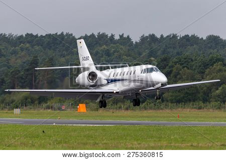 Farnborough, Uk - July 19, 2014: Cessna 680 Citation Soverign D-cleo.