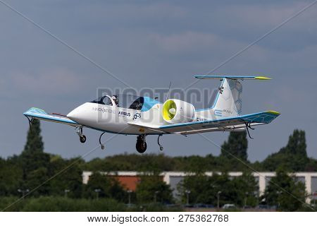 Farnborough, Uk - July 16, 2014: The Airbus E-fan Is A Prototype Electric Aircraft Being Developed B