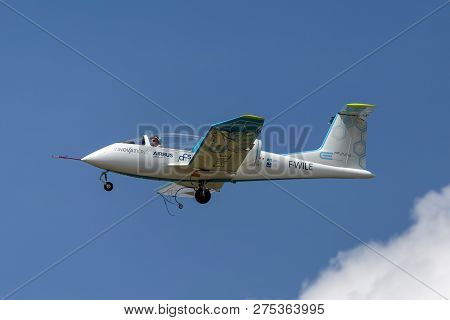 Farnborough, Uk - July 18, 2014: The Airbus E-fan Is A Prototype Electric Aircraft Being Developed B