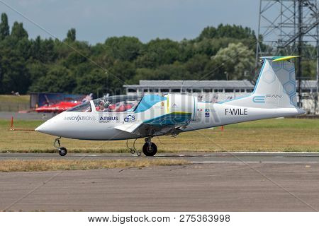 Farnborough, Uk - July 18, 2014: The Airbus E-fan Is A Prototype Electric Aircraft Being Developed B