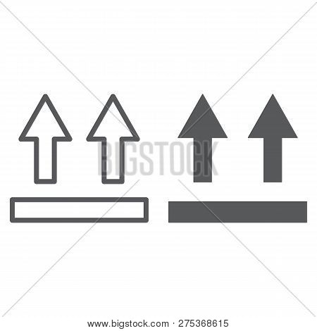 This Side Up Line And Glyph Icon, Packaging And Label, Arrows Side Up Sign, Vector Graphics, A Linea