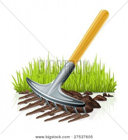 garden rake vector illustration isolated on white background
