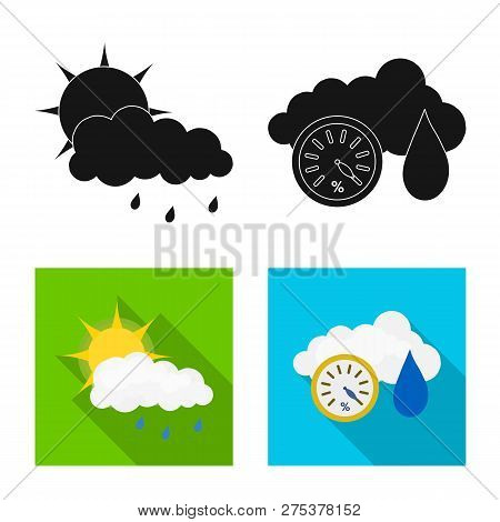 Vector Illustration Of Weather And Climate Icon. Set Of Weather And Cloud Vector Icon For Stock.