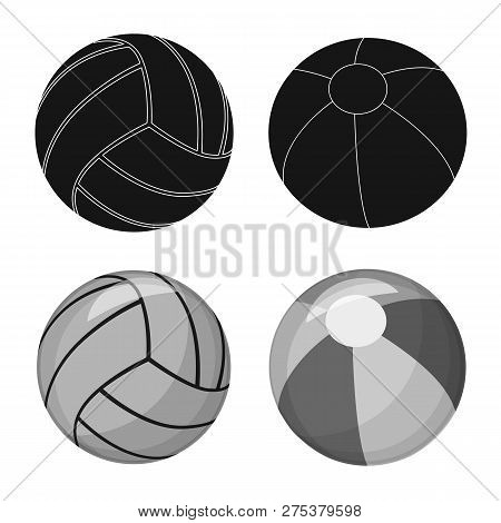 Vector Design Of Sport And Ball Sign. Set Of Sport And Athletic Vector Icon For Stock.