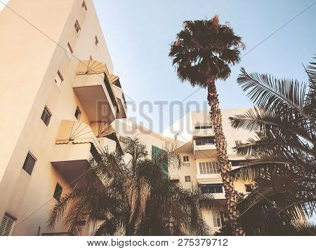Residential Buildings And Surrounded With Green Plants In  Rishon Le Zion.