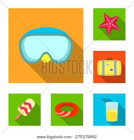 Isolated Object Of Equipment And Swimming Symbol. Set Of Equipment And Activity Stock Vector Illustr
