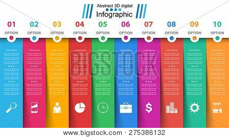 Business Papr Infographic. Ten Items. Vector Eps 10