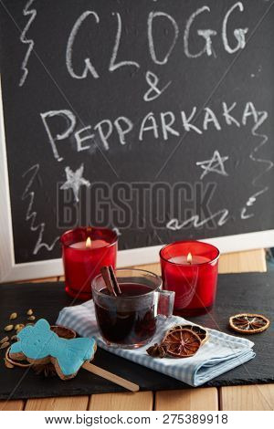 Swedish Glogg, the mulled wine, and pepparkaka, the gingerbread, in form of pig, the symbol of Chinese or Lunar New Year