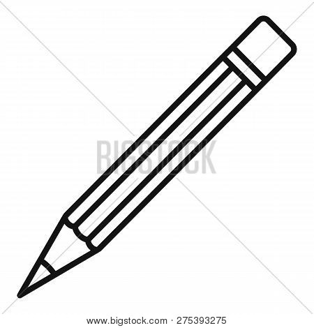 Construction Pencil Icon. Outline Construction Pencil Vector Icon For Web Design Isolated On White B