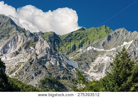 Marble Quarries (carrara White Marble) In The Apuan Alps (alpi Apuane). Tuscany, Italy, Europe
