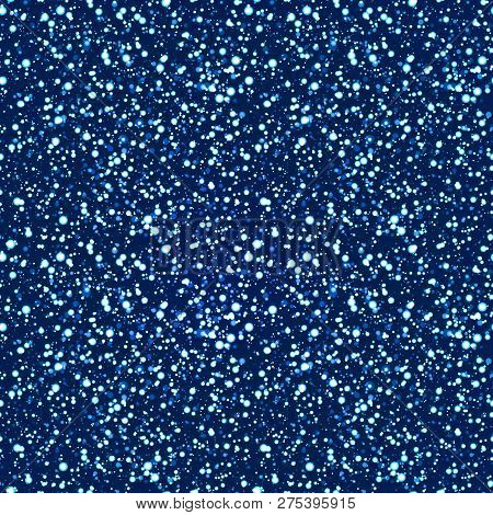 Wintery Seamless Pattern. Magic Snow Repeated Background. Snowfalling Swallpaper. Vector Illustratio