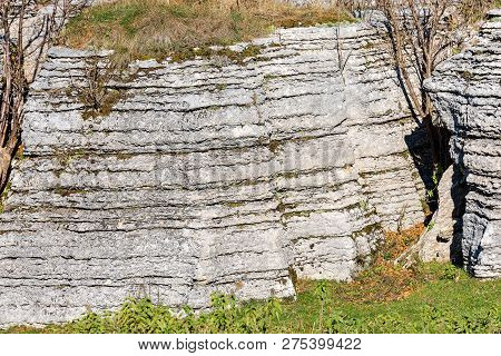 Detail Of A Karst Rock Formation In The Regional Natural Park Of Lessinia (valle Delle Sfingi), Vene