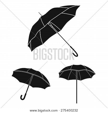 Vector Illustration Of Umbrella And Cloud Icon. Collection Of Umbrella And Rain Vector Icon For Stoc