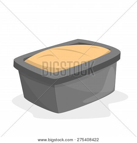 Bread Loaf Pan Full Of Dough. Cooking Bread