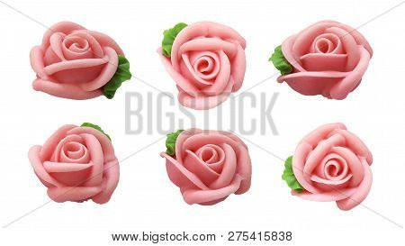 Rose Aa-lua Thai Dessert Isolated On White Background .