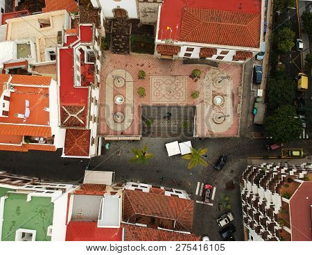 Over The Roofs Of Icod Town, Tenerife, Canary Islands With A Drone, Drone Photography In Spain
