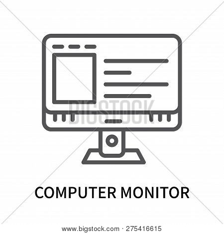 Computer Monitor Icon Isolated On White Background. Computer Monitor Icon Simple Sign. Computer Moni