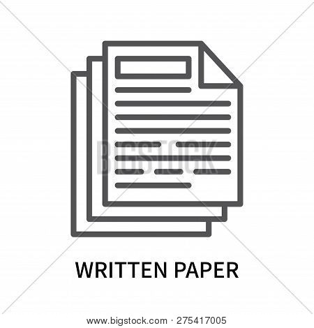 Written Paper Icon Isolated On White Background. Written Paper Icon Simple Sign. Written Paper Icon 