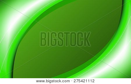 Background With Green Wavy Lines, Vector Art Illustration.