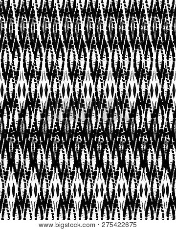 Seamless Pattern With Black And White Design. Aztec Onament. Can Be Used As Background Or For Colori