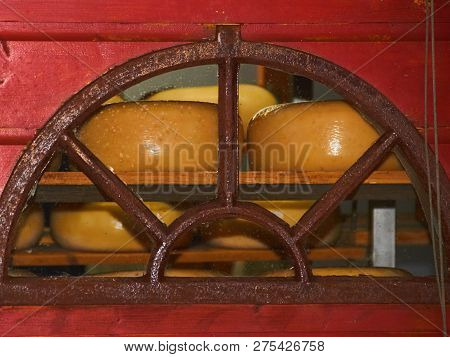 Cheese In The Pantry On A Rural Farm