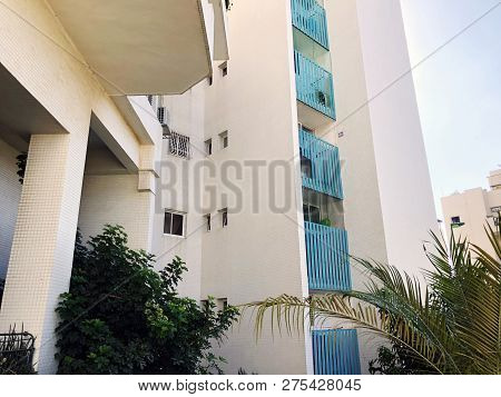 Residential Buildings And Surrounded With Green Plants In  Rishon Le Zion.