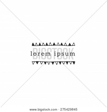 Vector Hand Drawn Premade Logo Template, Abstract Borders. For Kids Related Business Branding And Id
