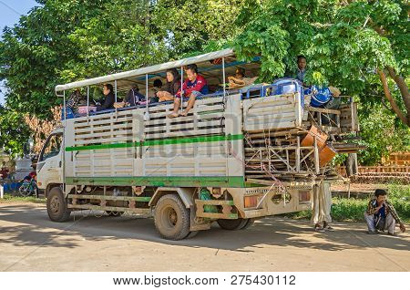 Chong Koh, Cambodia - April 9, 2018: Inhabitants Of A Small Remote Village Chong Koh On The Bank Of 