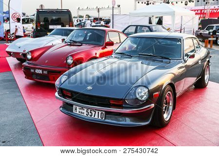 Dubai, Uae - November 15, 2018: Motor Car Datsun 280z Takes Part In The Annual Gulf Car Festival.
