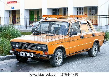 Nadym, Russia - July 14, 2017: Motor Car Lada 2106 Zhuguli In The City Street.