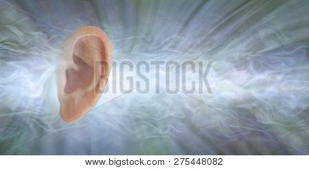 Audiology - If You Could See What Sound Looks Like - Single Flat Profile Of A Human Ear Isolated Aga