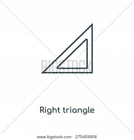 Right Triangle Icon In Trendy Design Style. Right Triangle Icon Isolated On White Background. Right 