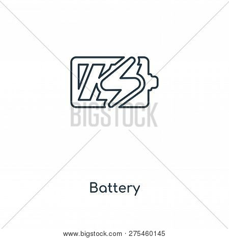 Battery Icon In Trendy Design Style. Battery Icon Isolated On White Background. Battery Vector Icon 