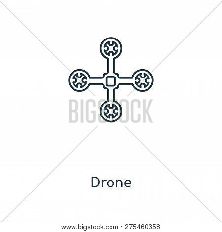 Drone Icon In Trendy Design Style. Drone Icon Isolated On White Background. Drone Vector Icon Simple